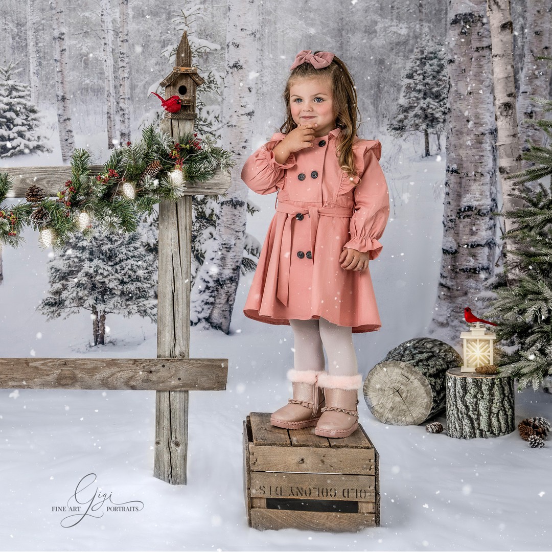 Dusty Rose and cream is one of my favorite color palettes for our Father Christmas scene.  This darling little one is just too cute! View our gallery of images from the Father Christmas scene on our website:
